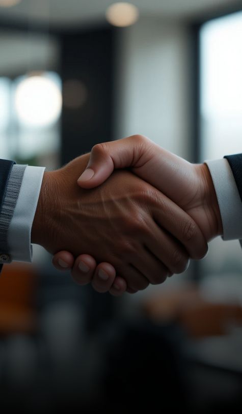 Aperto de mão em um ambiente de negócios